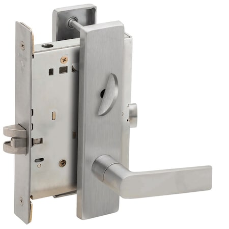 Schlage Grade 1 Bed Bathroom Privacy Mortise Lock, 01 Lever, L Escutcheon, Satin Chrm Fnsh, Field Reversible L9040 01L 626